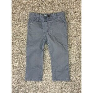 Cat & Jack Toddler Boys Gray Slim Chino Pants 18M Adjustable Waist